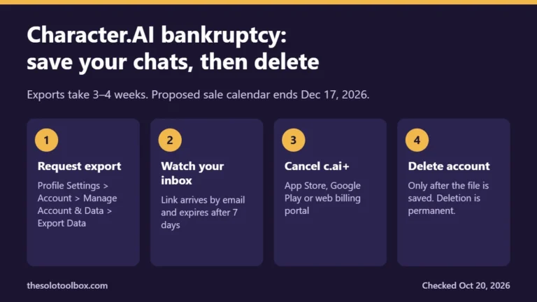 Four steps to export Character.AI chats, cancel c.ai+ and delete the account before the bankruptcy sale